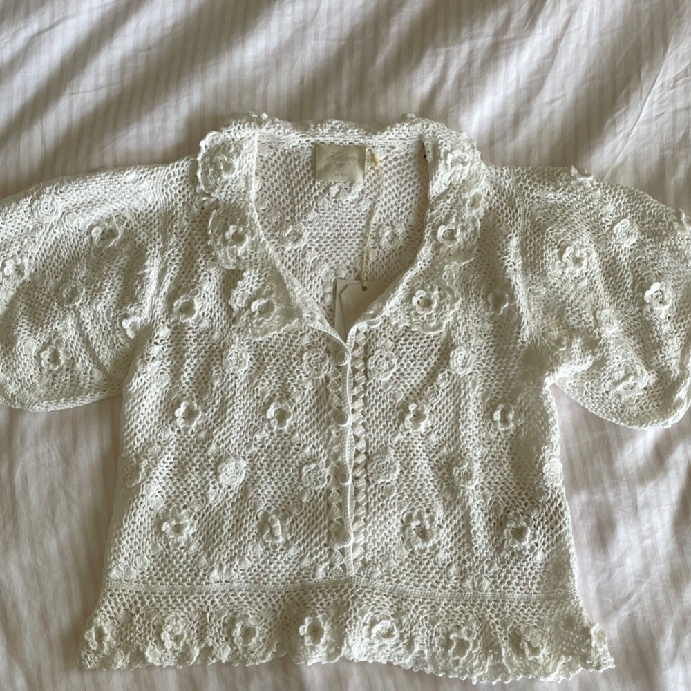 NWT DÔEN Clemente Top in Pearl Size M/L